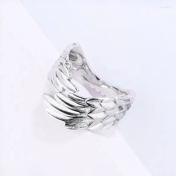 Cluster Ringe Mode versilberte Engel Flügel Finger Ring 2024 Trend Männer Frauen verstellbare Größe Punk Street Party Schmuck Schmuck