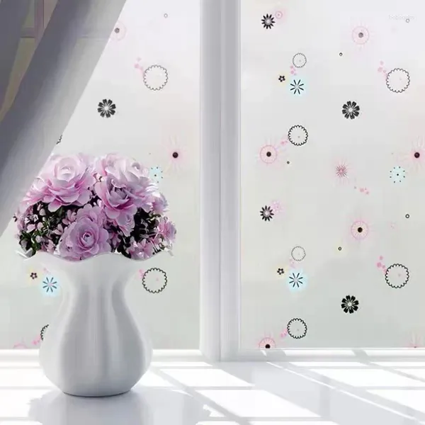 Adesivi per finestre ANNI Fiori glassati in vetro statico Camera da letto Bagno Privacy Protezione per la privacy per decorativo 80 200 cm