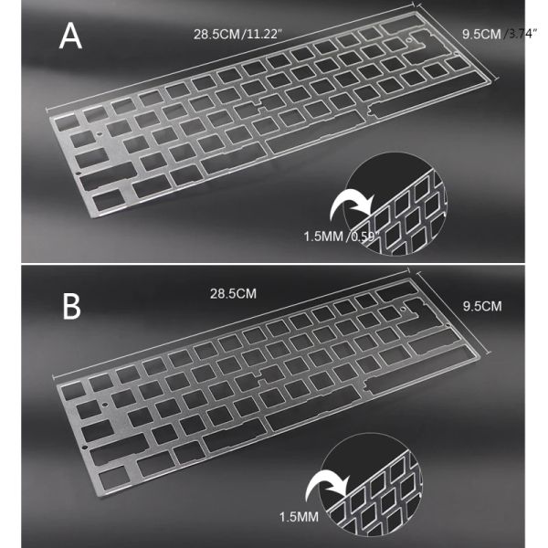 Accessori 69HA 60% stabilizzatori PCB PASSA PC PIASTINA PSASSIGLIO Supporto piastra di posizionamento della tastiera GH60 ISO ANSI GK61 Layout