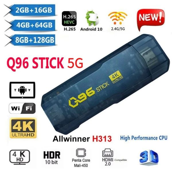 Box Q96 TV Stick 5G/4G Media Player несколько популярных приложений Android 10 H313 4K HD Samrt TV Box Free IPTV