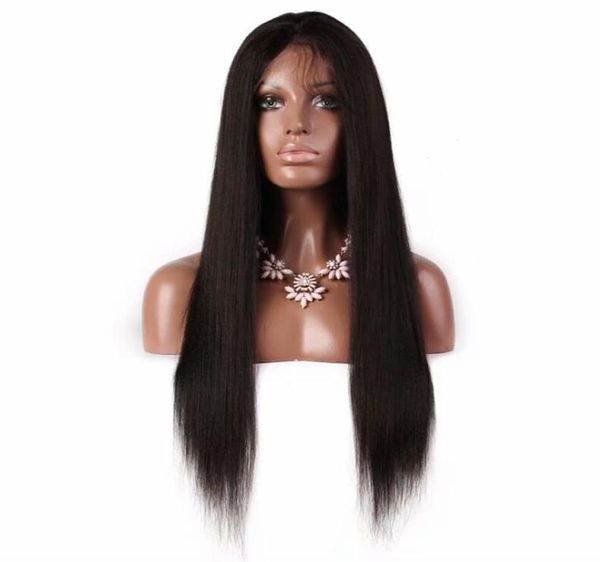 OC901 Europe и America Wig Wig Black Long прямые волосы передние кружевные капюшоны можно окрасить китайские волосы Whole2000337