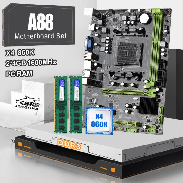 Материнские платы AMD A88 Motherboard Kit с процессором Athlon X4 860K и 8 ГБ DDR3 AMD Place Place Mae FM2 FM2+ A88X Комбо комплект материнской платы