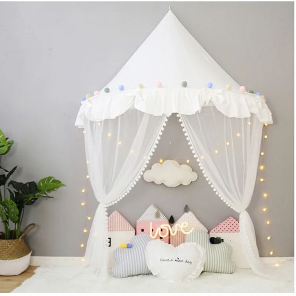 Baby Cot Canopy Bettvorhänge Moskitonetz Baby Bettwäsche Crib Netting -Spiel Zelt für Kinder spielen Haus Jungen Zimmer Dekoration240327