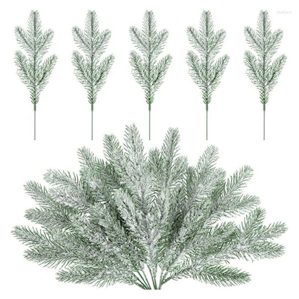 Fiori decorativi rami di pino artificiale 5 pezzi/set simulazione di rami di rami alberi per regalo di decorazione fai -da -te natalizio regalo di decorazione fai -da -te