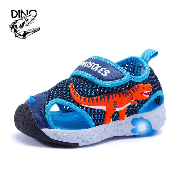 Sneaker dinosauro dinour led sandali estivi lampeggianti 36y ragazzi ritagli di bambini chiusi per bambini piccoli luoghi da spiaggia per bambini