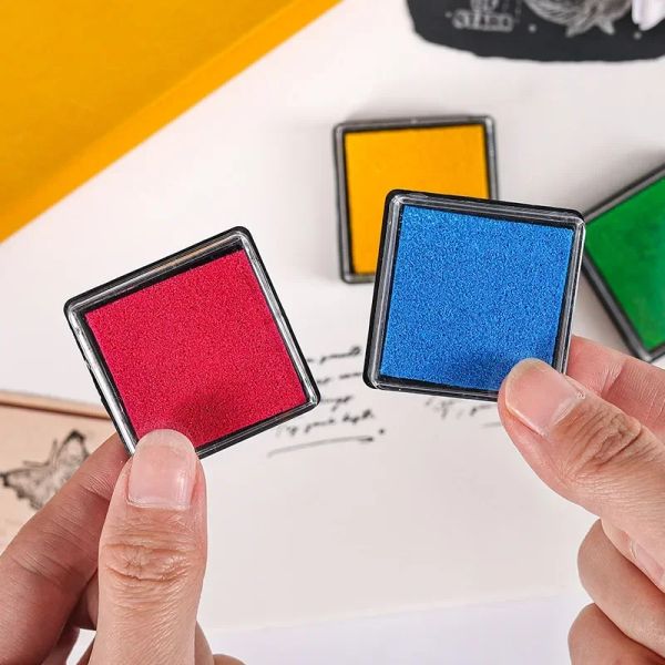 15 cores fofas Inkpad Baseado em óleo de tinta Diy para carimbos de borracha Scrapbook Decor de casamento Decoração de impressão digital Pad