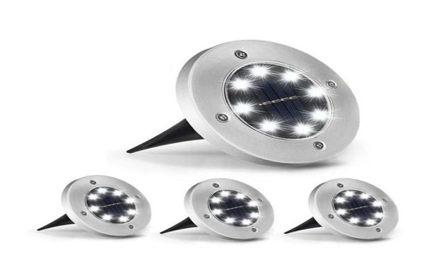 Luzes solares do jardim 4 8 10 12 16 20 LEDS Lâmpadas subterrâneas Solar Lâmpada de Lawn Buried Lâmpada Caminho do Jardim Patinho de Jardim YAR5290574