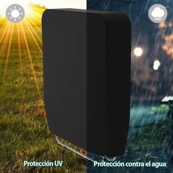 Tampas de cadeira Cadeiras dobráveis Cobertão de poeira ao ar livre Proteção UV Proteção à prova d'água para reclinar a caixa de móveis pretos 93x82cm