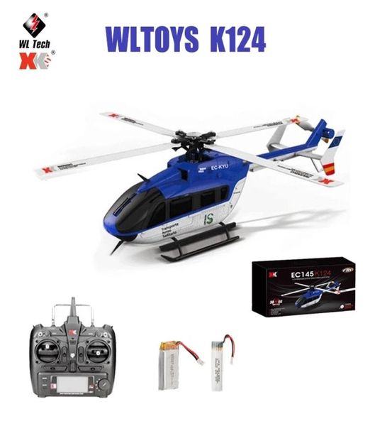 Original Wltoys XK K124 RC Drone 24G 6Ch 3D 6G -Modus Simulatoren bürstloser RC Quadcopter Helicopter Fernbedienungspflichtigen für Kinder GI7779399