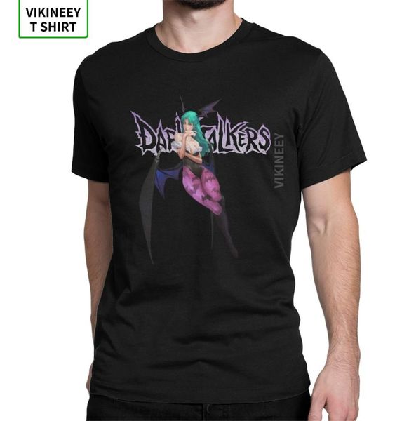 Morrigan Aensland Darkstalkers Maglietta da uomo game vampiro anime da combattimento anni '80 batti di maglietta a manica corta tessuto in cotone plus size4717683