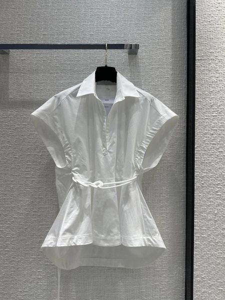 Frauenblusen Sommerstil Temperament Kleines Lupe Weste Hemd Taille Kompression Ein Schwung Typ dreidimensionaler Schnitt