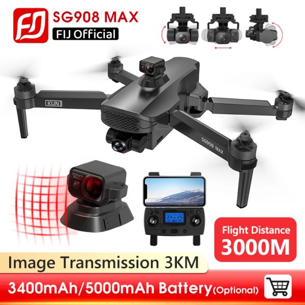 Drohnen SG908 Drohne 3axis Gimbal 4K Kamera 5G WiFi GPS FPV SG908 Pro Professional DRON SG908 MAX Quadcopter Abstand 3 km VS SG906 MAX 1