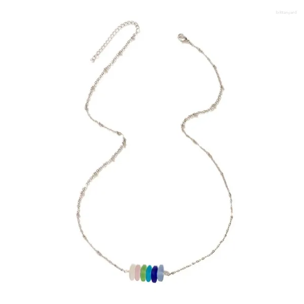 Collane a ciondolo Y4qe Resina perle girocollo Collana durevole Colorful Clavicle Chain Beache Beach Vacate Accessorio