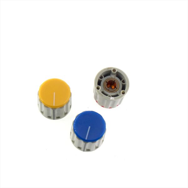 5pcs 21mmx19mm diâmetro interno 6mm kn115 kn118 botão de ajuste de plástico de botão de botão de potentiômetro Volume (cobre)