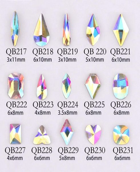 20pcs Kristalle Nagel Diamant Steinglas Strass für 3D -Nägel Kunstdekorationen versorgen Schmuck 9279230