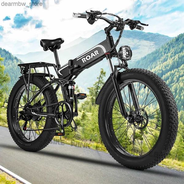 Bicicletas Bicicccycyc 1000W Ebike 48V 20AH/15AH Bateria Snow Mountain Biciclo de bicicleta Foldab 26 polegadas 4.0 Tire Fat Beach Ebike L48