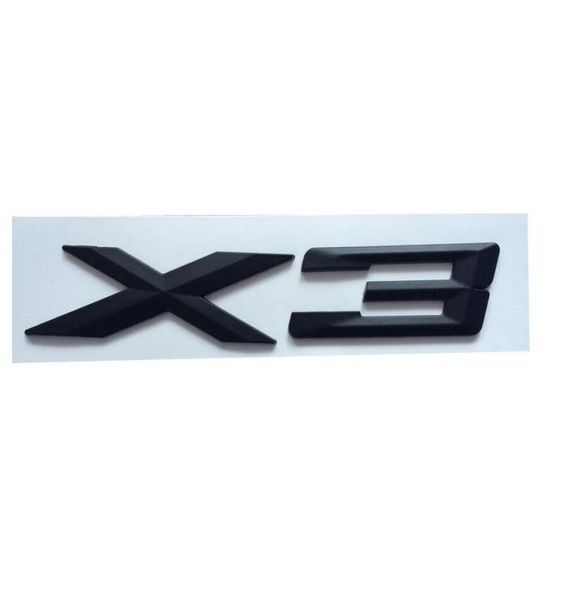 Gloss Black Quot X 3 Cot Número do tronco Cartas de emblema emblema Letra do emblema Adesivo para BMW X38954957