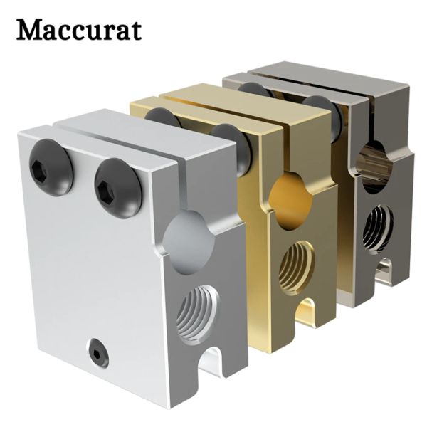 Hochwertiger V6 V6 Vulcano Aluminium oder plattierte Kupfer-Messing-Wärmeblock für PT100 HT-100K Hotend 3D-Drucker-Extruder-Erhitzte Block