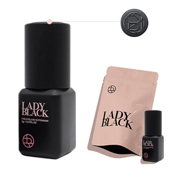 1 şişe Lady Black Glue 5G Kirpik Uzantıları için Malzemeler 10g Yanlış Lav Kirpesi Yapışkan Güzellik Sağlık Dükkanı Makyaj Araçları Korece