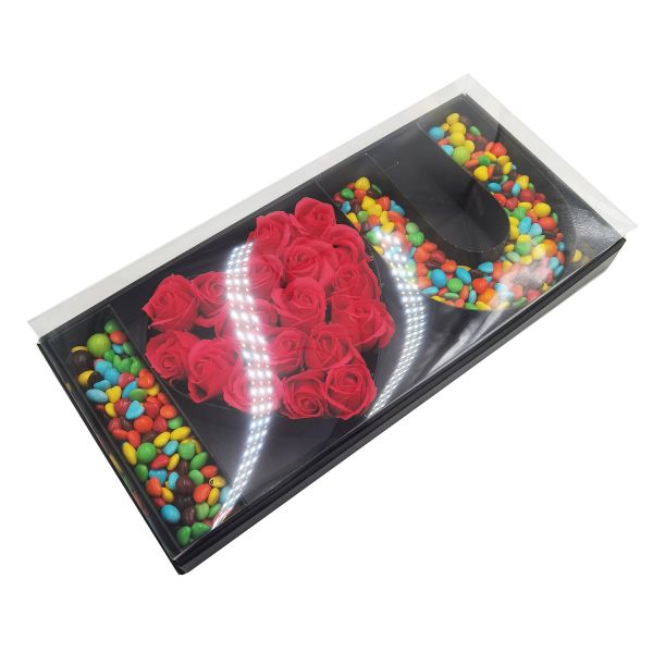 Strawberry Heart Chocolate Sweet Rose I Love You Cardboard a forma di Flower Box per San Valentino