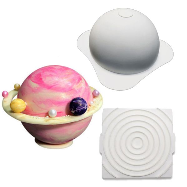 DIY Planet Mousse Cake Silicone Mold Pan Handcraft Fondant Chocolate Soberserta Bolo de cozinha Fazendo ferramentas de cozinha