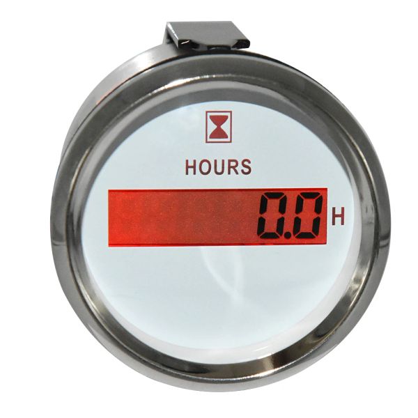 52mm 2 '' Hora digital Medidores à prova d'água Horários LCD Display Clock Manuais com luz de fundo vermelha 9-32V para motor de barco de iate automático