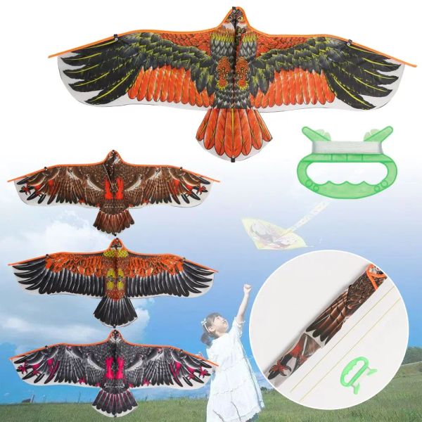 Amigos Jogo de 30 metros Linha de pipa DIY Trips Flying Bird Toy 1.1m Kite Flat Eagle