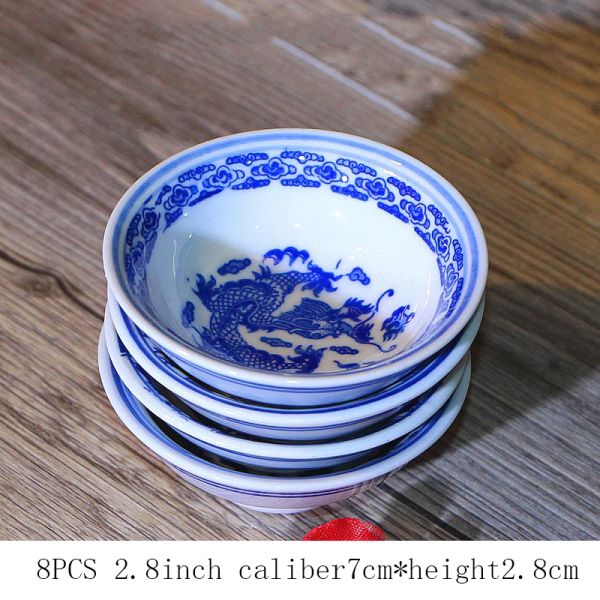 8pcs/Los Jingdezhen Keramik Gewürz Gericht Blau und weißes Porzellan kleiner Gewürzplatten Home Table Home Accessory Teller Teller