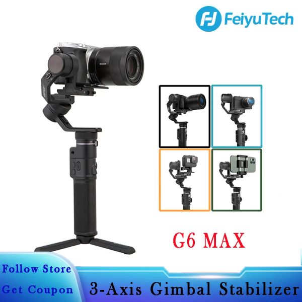 Gimbals feiyutech G6 Max Allinone 3axis Handheld Stabilizer Универсальный смартфон Sony RX0 ZX1 без зеркала зеркала камера DSLR Action Camera