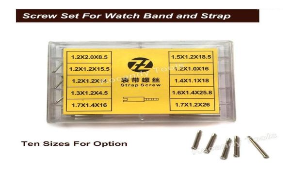 Schraubenrohrstange für Metall Uhrenband 50pcs 10 Größen Edelstahl Reparaturwerkzeuge Watchteile 85 mm 26 mm 12270025