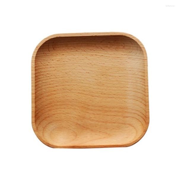 Dince per stoviglie usa e getta piatto in legno piatto in legno Piatto giapponese Tenendo forniture da cucina vassoio per snack da dessert dadi di gioielli