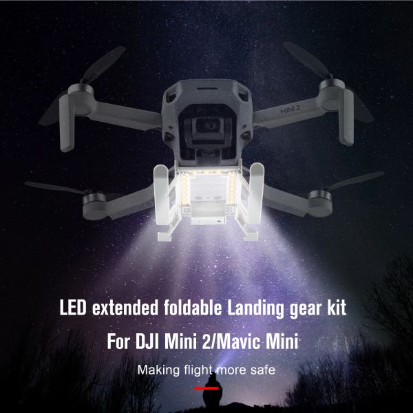 Drohnen DJI Mini 2 LED -Fahrgefangene Nacht Flug Klapphöhe verlängerter Skid -Beschützer für Mini 1/2 Mini SE Drohnenzubehör