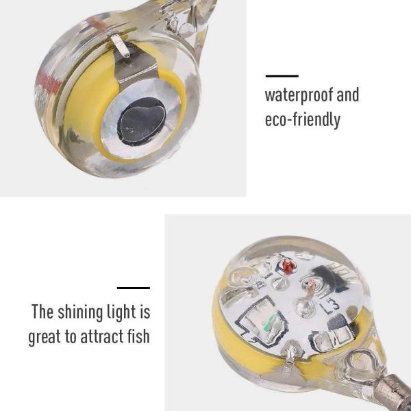 10-100pcs LED atraindo peixes com formato de pesca de olho leve Luz luz subaquática para os olhos da pesca de pesca isca de pesca de pesca iscas luminosas