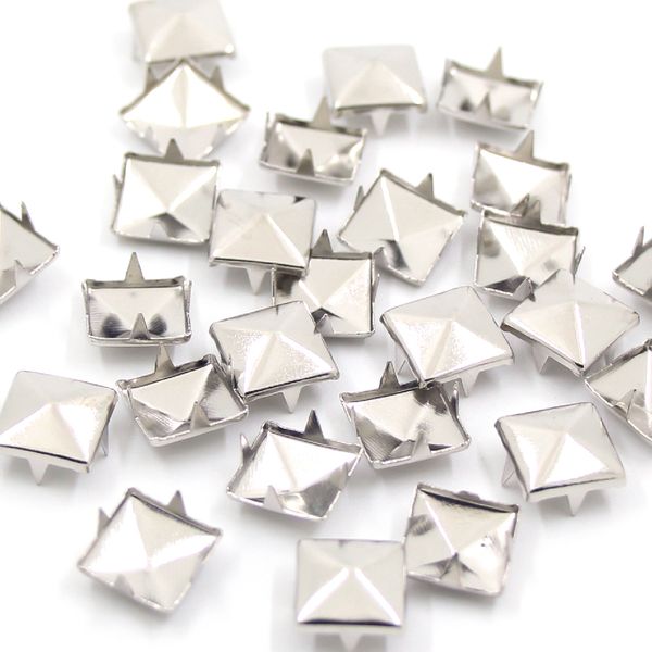 100 pcs da 6-20 mm Rivets argento Punk Pyramid Metal Spike Bounds Four/Tw