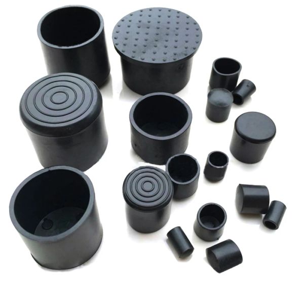 Runde schwarze Stuhltisch Füße Rohrabdeckung 6 mm ~ 63 mm Rohrrohr -Schlauchende Abdeckung PVC Weiche Gummi -Kappen für Möbelbeine Protektor
