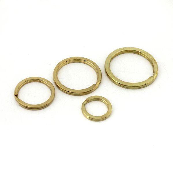 Ringos de bronze sólidos de bronze sólidos itens duplos keyring de loop duplo de 15 a 38 mm