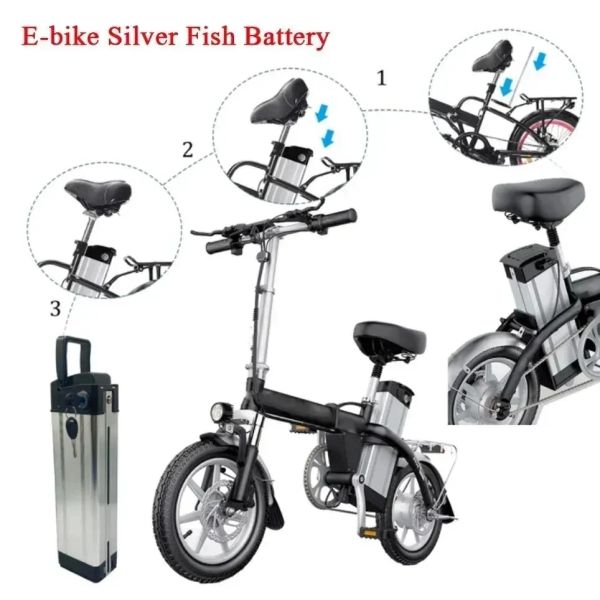 Prezzo ultra basso 18650 52 V 100 AH Silver Pesce Litio Pocchetto per biciclette elettriche Bateria Akku 500W Batteria ricaricabile+Caricatore