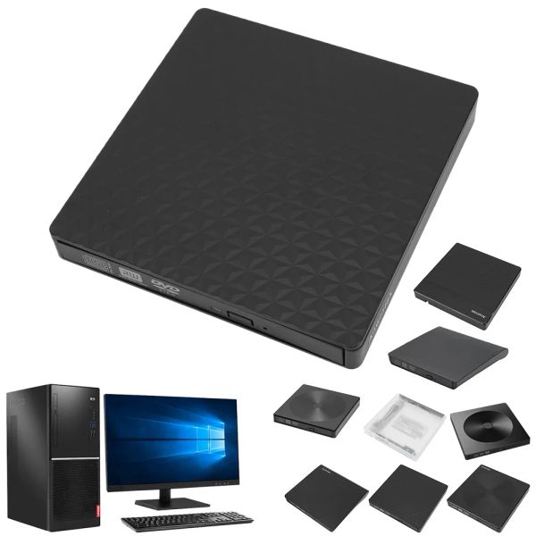 Slim External CD DVD RW Laufwerk USB 3.0 Typ-C-Autor-Burner Player Reader für Desktop PC Windows Linux Mac OS Apple Apple