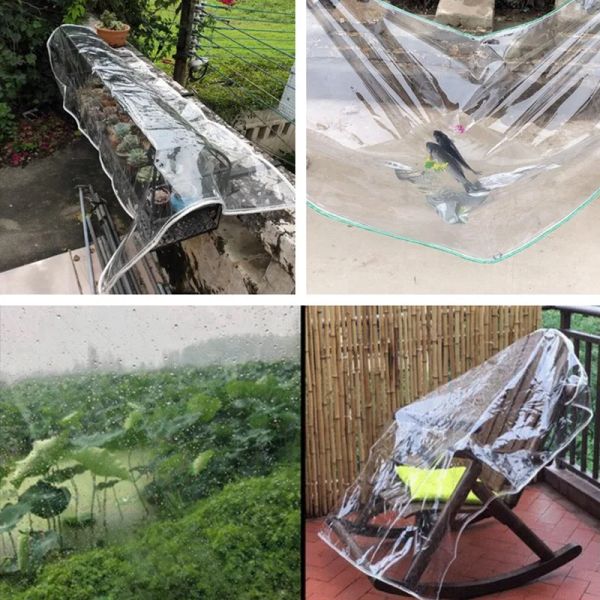 Прозрачный брезент ПВХ для домашних окон, дождевой ткань, домашний дом, дождь -защищенные оттенки, балконные сочные растения, покровительство, 9