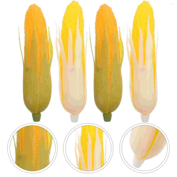 Dekorative Blumen 4 PCs Simulation Mais Küchenschrank Dekor Spielzeug Gemüse künstlich falscher Requisite Plastik lebenseik