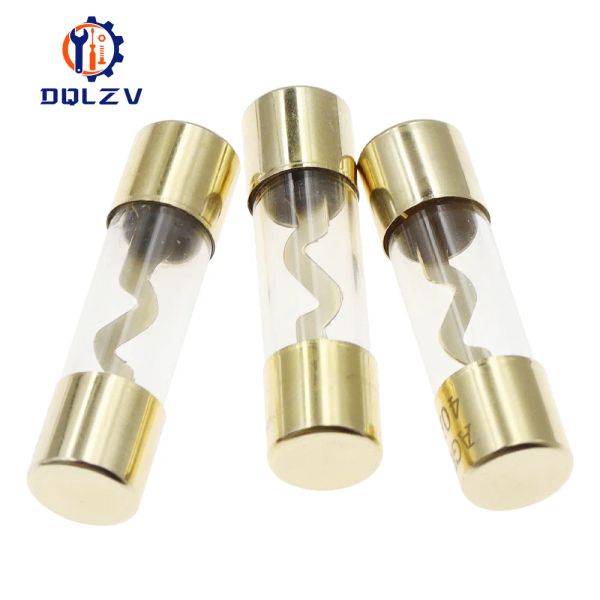 5pcs goldplattiertes Glas Agu Sicherungs Sicherungen Packauto Audioverstärker 10a 15a 20a 25a 30a 40a 50a 60a 70a 80A 100A Auto Sicherung