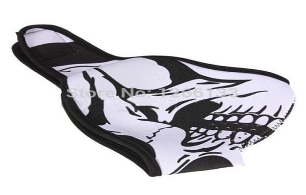 Skull Black Black Reversible Neoprene a metà facciata maschera da sci Snow motociclette sportivo 55583281