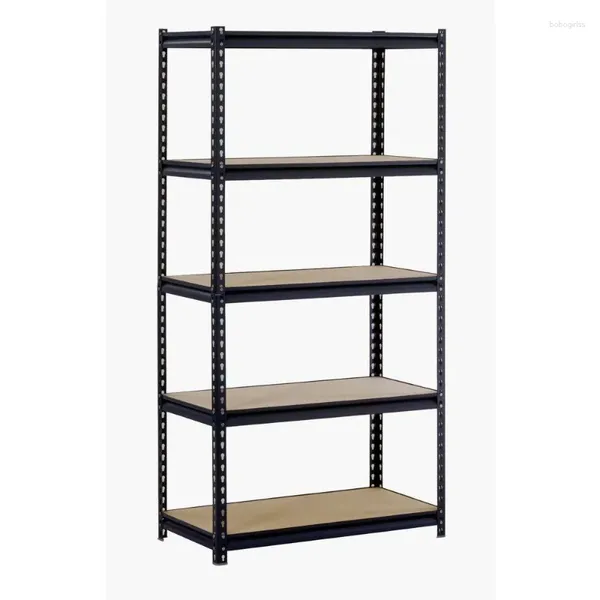 Haken Muskelständer 48 Zoll.W x 24 d 72 H 5-Shelf-Stahlregaleinheit;Schwarz