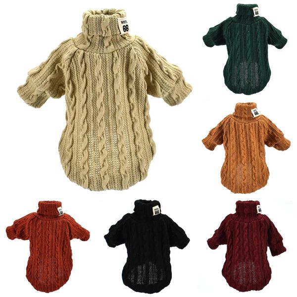 Roupas de cães de malha quente de inverno para cães pequenos grandes com gola alta camisolas de malha Jumpers Clothing Roushits Sweeters Rouphits