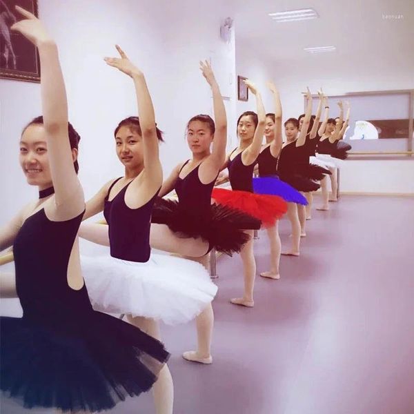 Bühnenbekleidung für Erwachsene Ballett Lotard Tutu Rock Frauen Swan Lake Dance Kostüme professionelle Pfannkuchenröcke für Frauen 6 Schichten