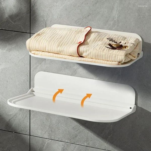 Ganci scaffale a parete punzonatura gratis ripiegamento ripieno del comodino cestino appendela portabicchiera per il perno da bagno organizzatore per la casa