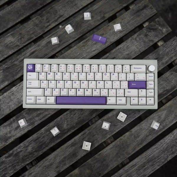 Acessórios 146 Chaves/Definir Purple Rose Keycaps PBT Dye Sub Lightproof Tecl Caps Cherry Profile Keycap para 61 64 68 75 84 96 98 104 Tel os teclados