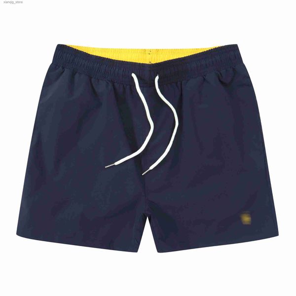 Shorts masculinos shorts de moda de verão masculino pólo novo tábua de designer curta seca rápida de calça de banho de praia shorts shorts de natação asiática m-2xl malha interna tecido l49