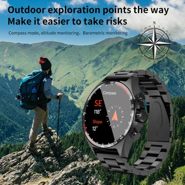 Relógios Lige GPS Novo relógio inteligente Men Men Outdoor Compass Sports Fitness Bracelet