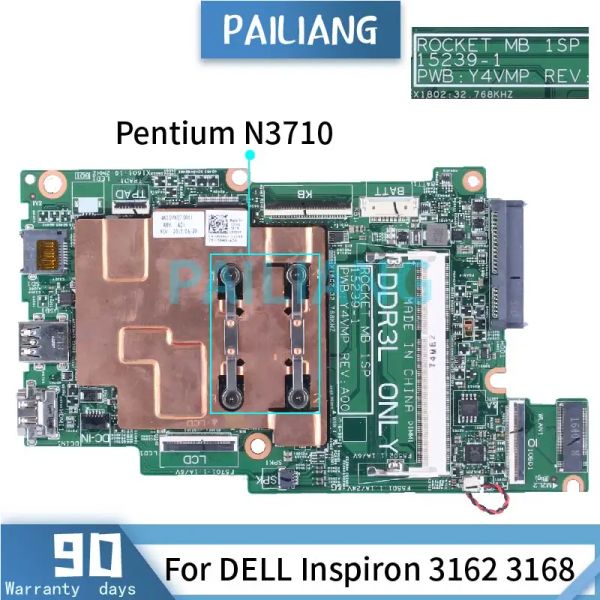 Pentium da placa -mãe N3710 para Dell Inspiron 3162 3168 Placa -mãe laptop 152391 CN0FK63J 0FK63J SR2KL DDR3 PRIMATIONAL